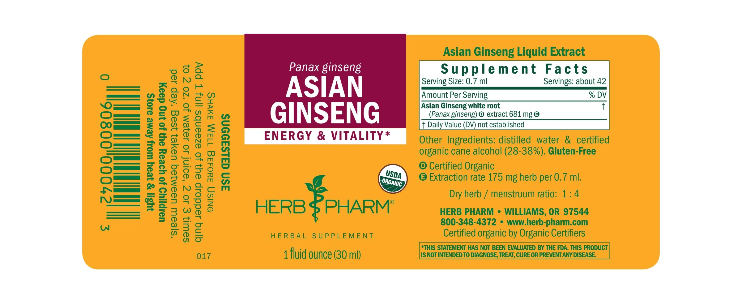 Herb Pharm® Asian Ginseng - 1 oz - Image 2