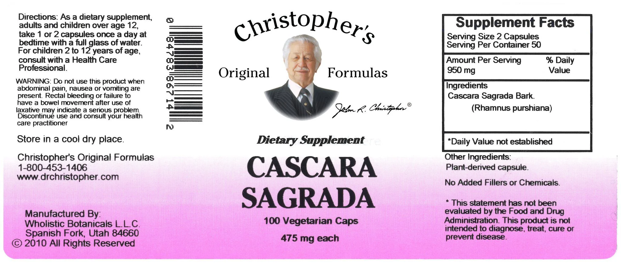 Cascara Sagrada Bark - 100 Capsules - Image 2
