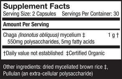 Host Defense® Chaga - 60 Vegetable Capsules - Image 2