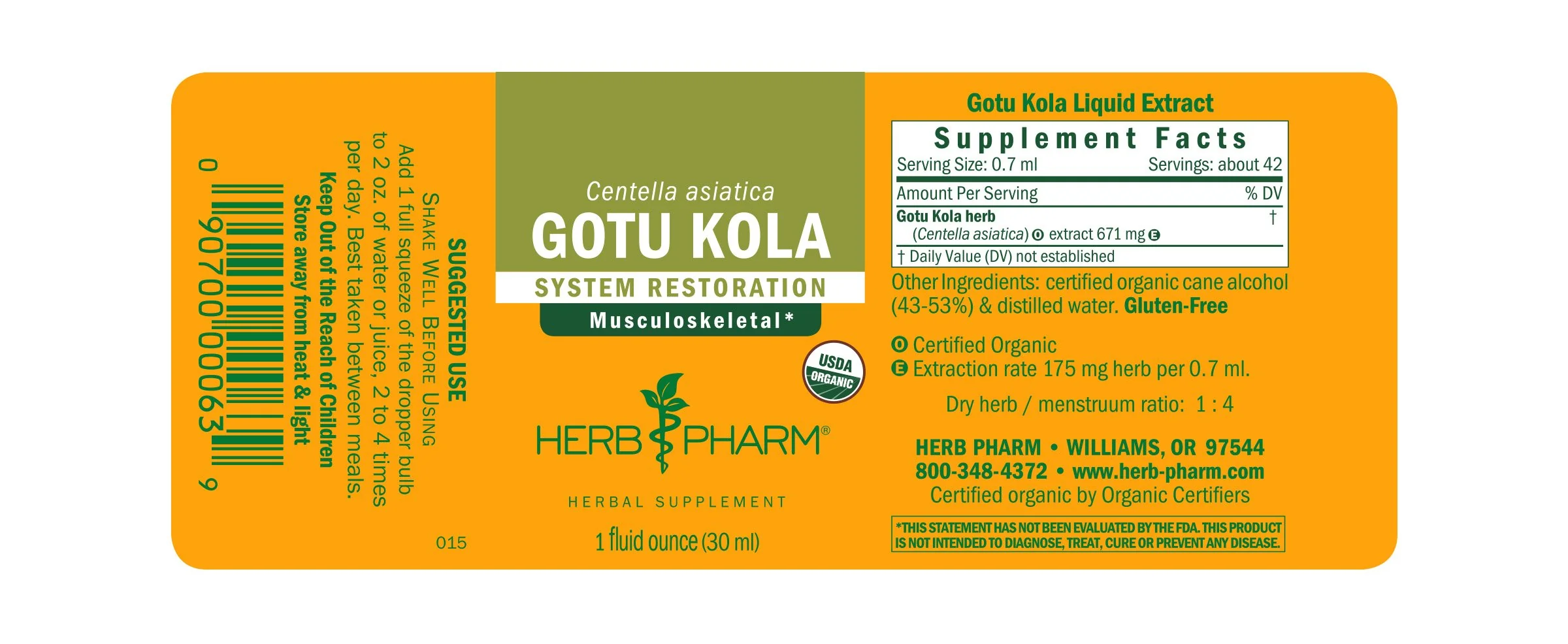Herb Pharm® Gotu Kola - 1 oz - Image 2