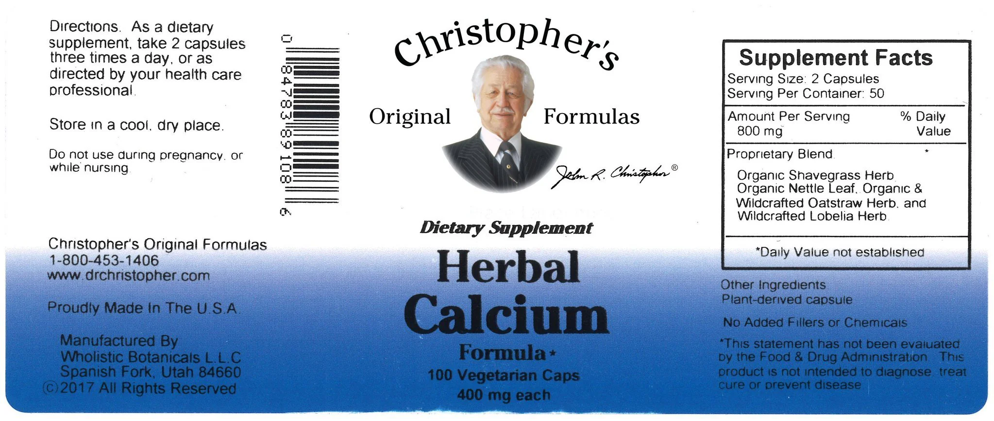 Herbal Calcium Formula - 100 Capsules - Image 2