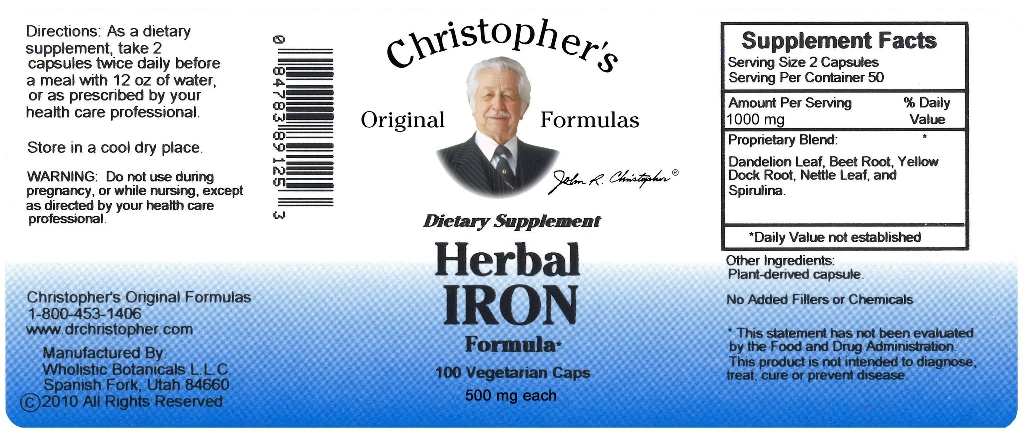 Herbal Iron Formula - 100 Capsules - Image 2