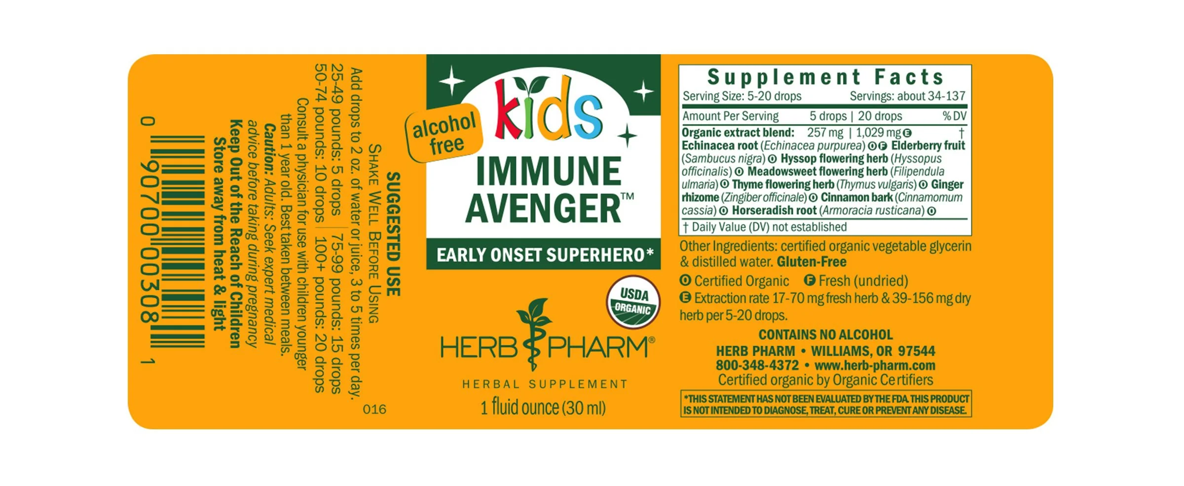 Herb Pharm® Kids Immune Avenger™ - 1 oz - Image 2