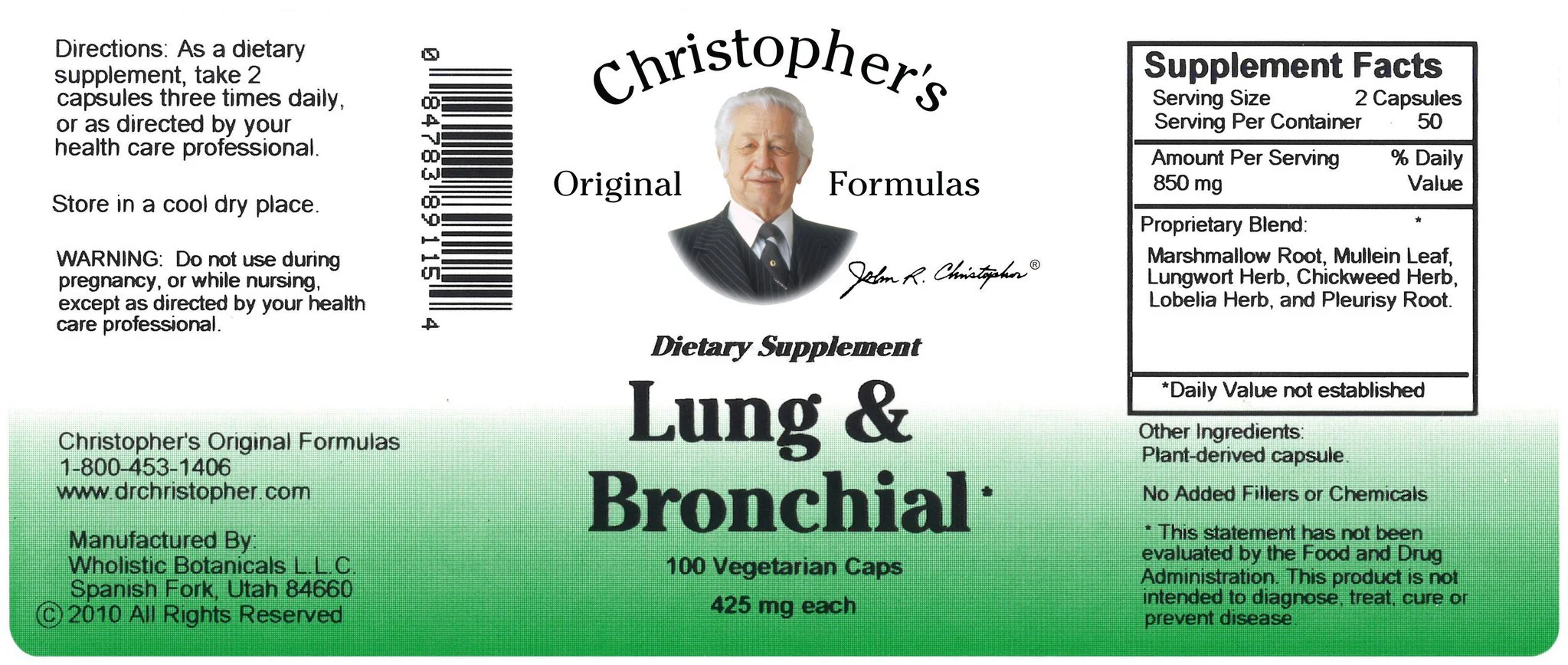 Lung & Bronchial Formula - 100 Capsules - Image 3