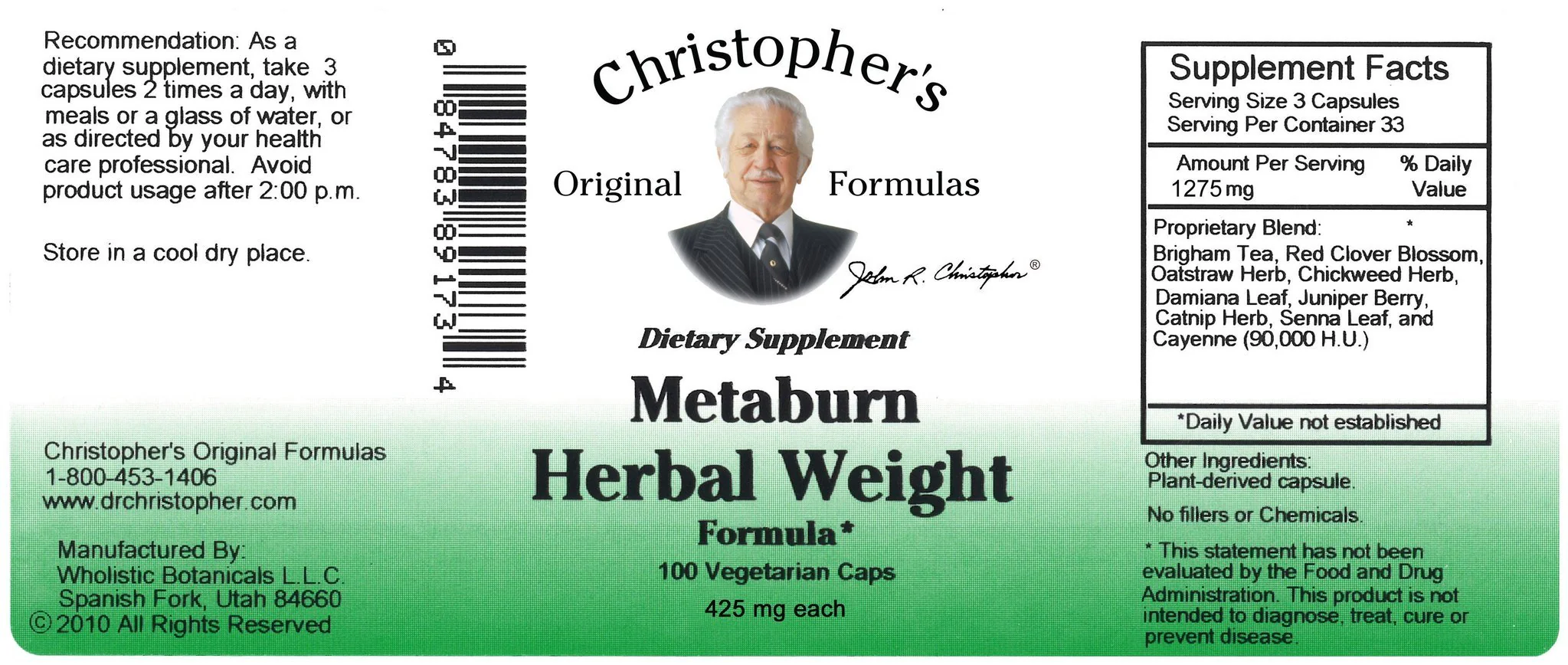 Metaburn Herbal Weight - 100 Capsules - Image 3