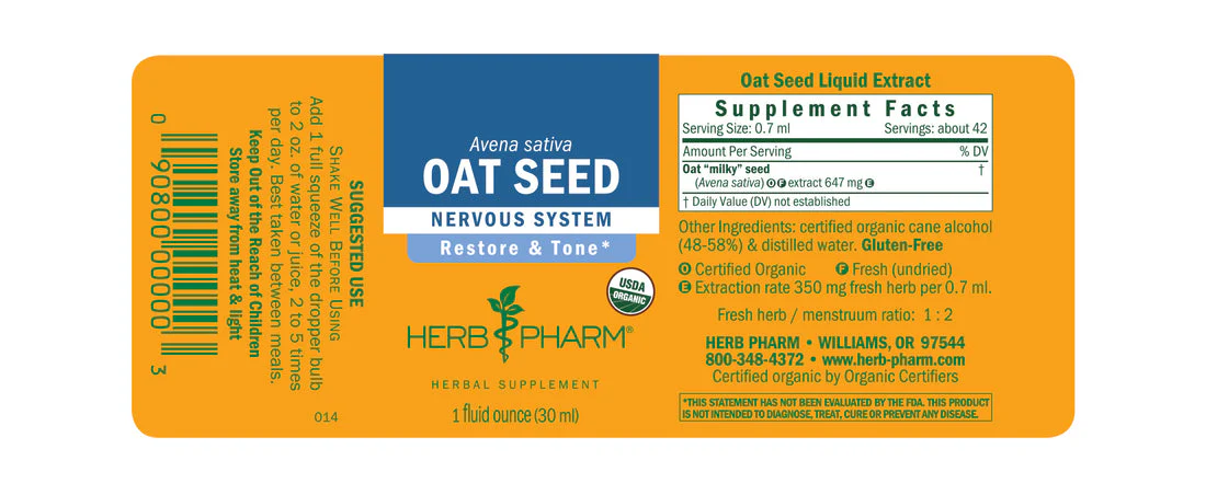 Herb Pharm® Oat Seed - 1 oz - Image 2