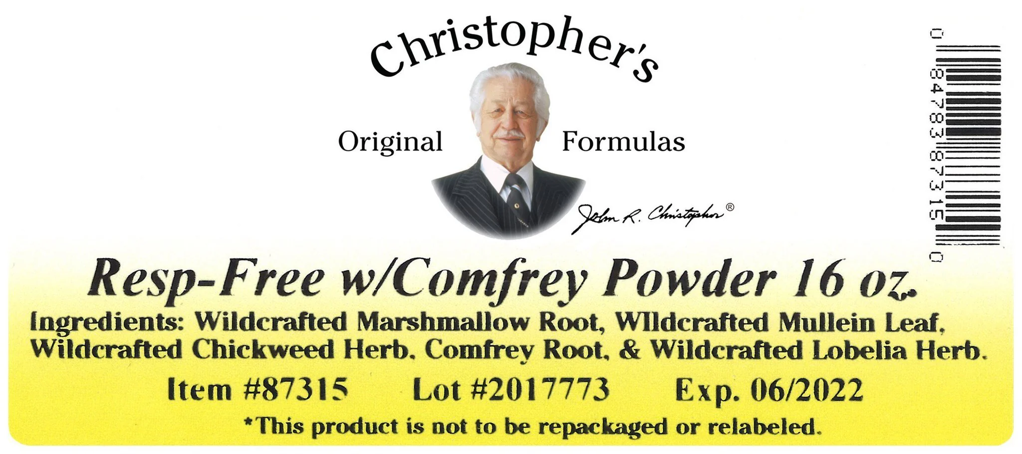 Lung & Bronchial Formula (Resp-Free) w/ Comfrey - Bulk 1 lb. Powder - Image 2