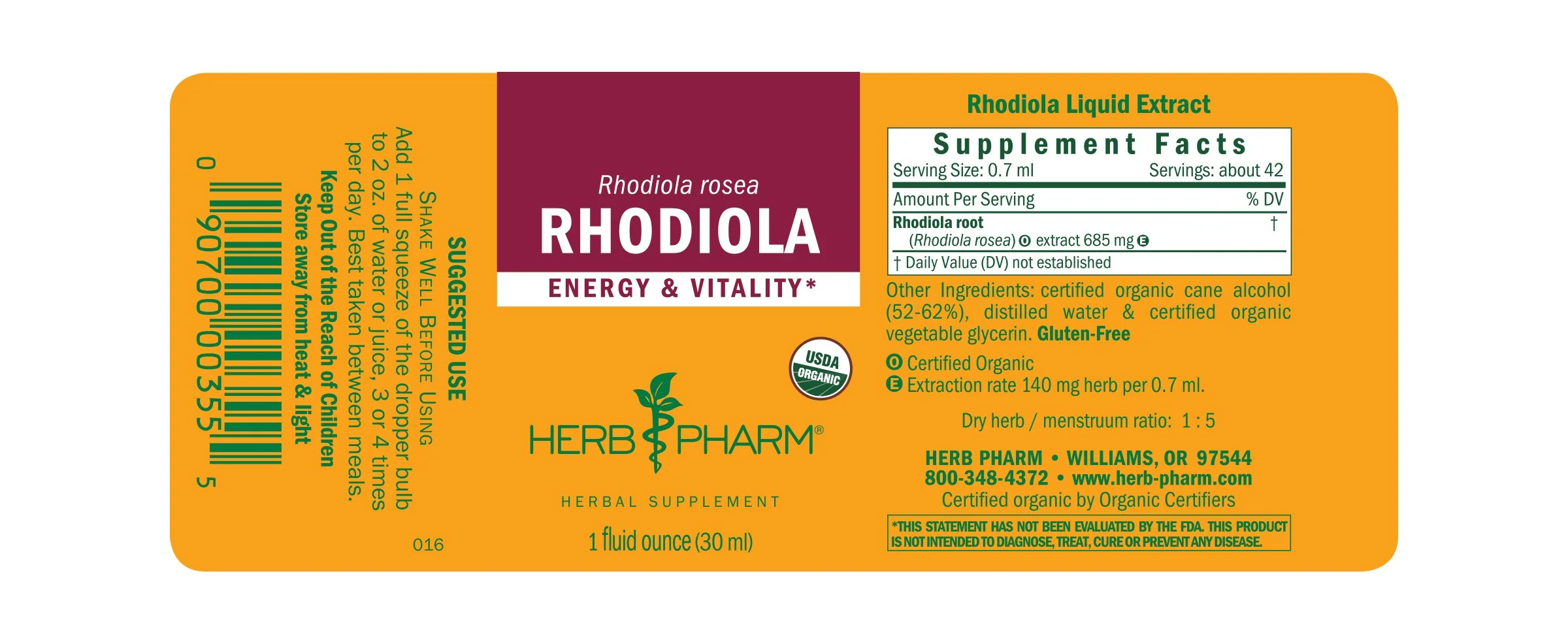 Herb Pharm® Rhodiola - 1 oz - Image 2