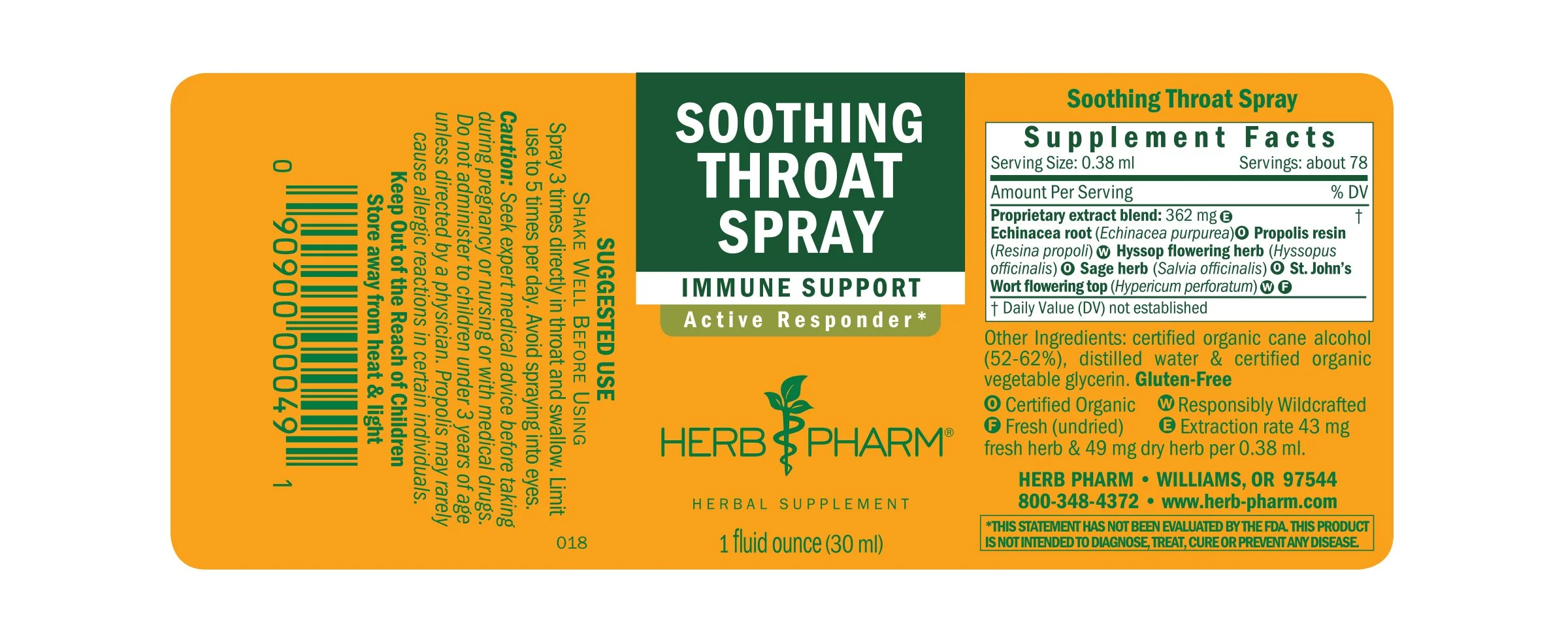 Herb Pharm® Soothing Throat Spray - 1 oz - Image 2