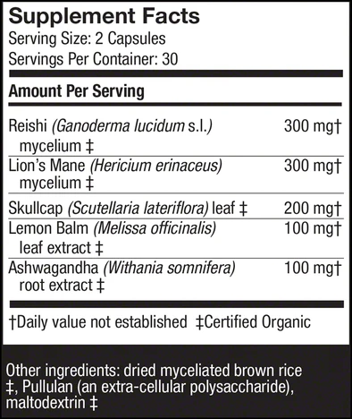Host Defense® MycoBotanicals® Stress Decompress® - 60 Vegetarian Capsules - Image 2