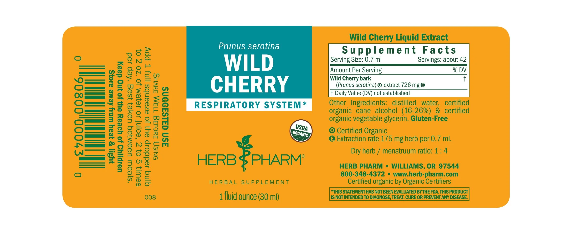 Herb Pharm® Wild Cherry - 1 oz - Image 2