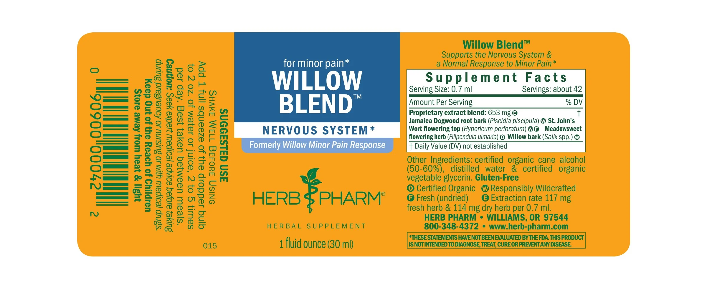 Herb Pharm® Willow Blend - 1 oz - Image 2