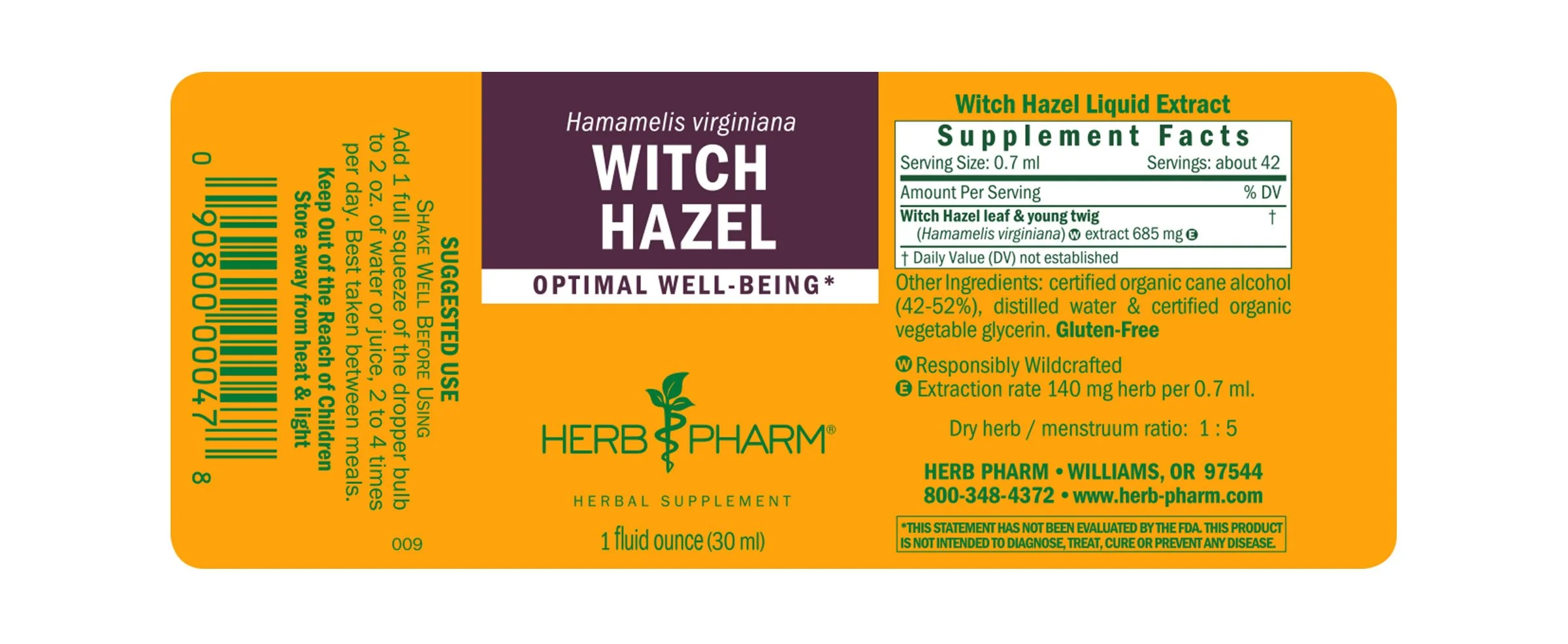 Herb Pharm® Witch Hazel - 1 oz - Image 2
